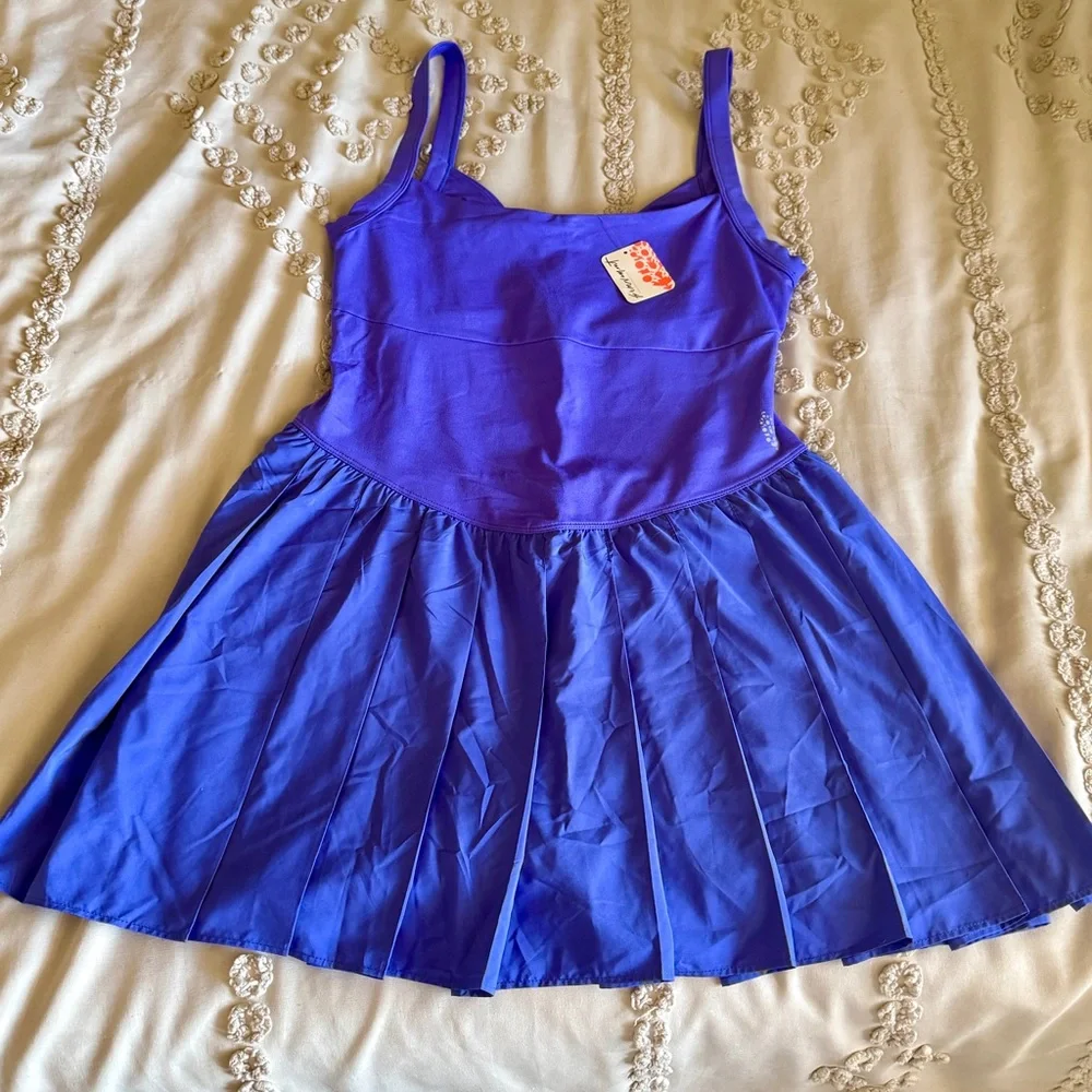 Free People FP Movement Swing Of Things Skortsie NWT Dress Neon Purple Shorts - Picture 1 of 12